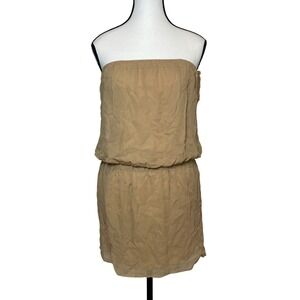 Alythea Strapless Mini Dress 100% Silk Sz M Pastel Minimalist Resort Chic Party‎